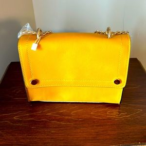 nWT Pull and Bear Mustard Yellow crossbody chain bag
